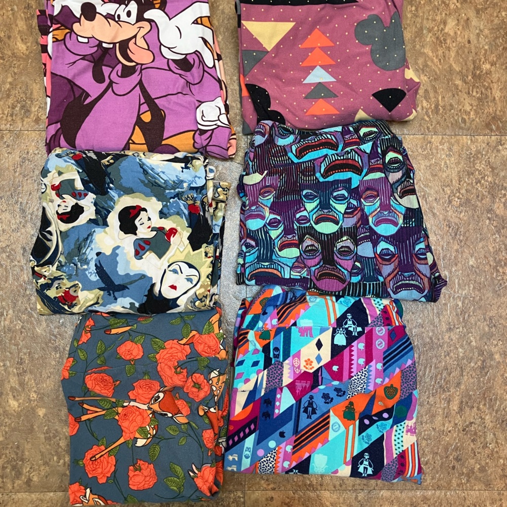 Lot of 6 Lularoe Disney Leggings